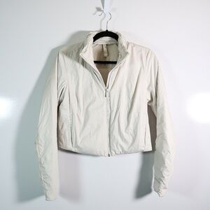 Lululemon SoftMatte Insulated Cropped Full Zip Lightweight Jacket White Opal 6